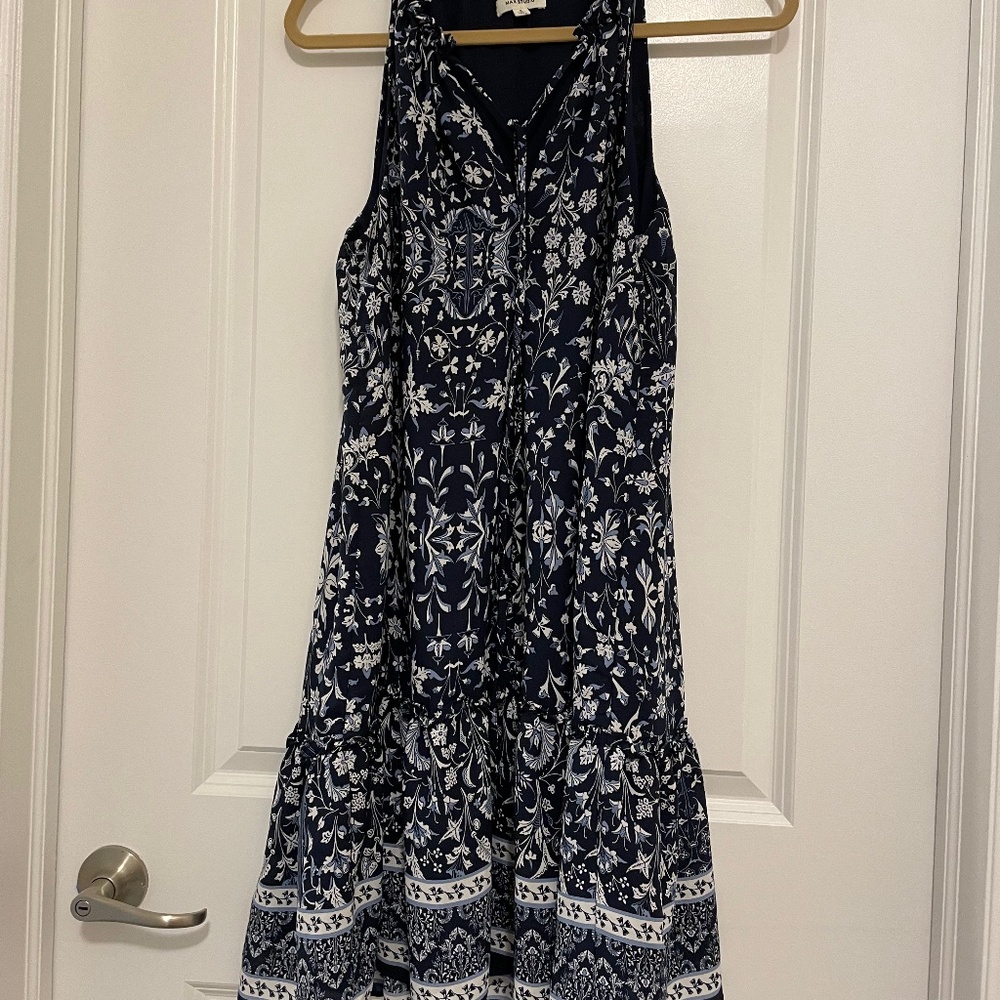 Flouncy Blue Floral Dress S